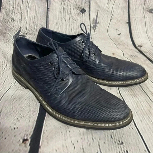 Zanzara Blue Apollo Perforated Leather Derby Men’s size 12 - Picture 1 of 10